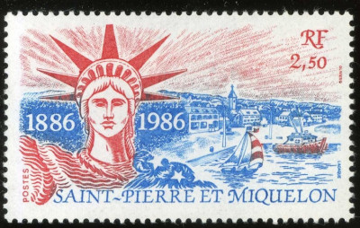 C4336 - St.Pierre si Miquelon 1986 - Statuia Libertatii neuzat,perfecta stare foto