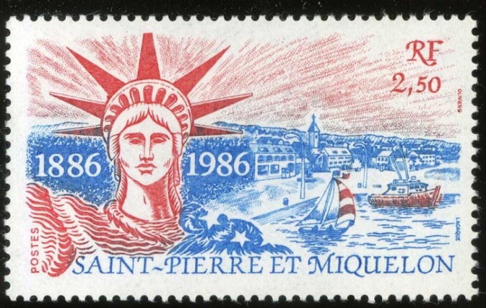 C4336 - St.Pierre si Miquelon 1986 - Statuia Libertatii neuzat,perfecta stare
