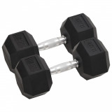 vidaXL Gantere, 2 buc., 25 kg, total fontă