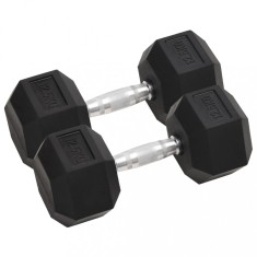 vidaXL Gantere, 2 buc., 25 kg, fonta foto
