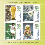 2006 LP1727 a CUPA MONDIALA FIFA -GERMANIA 2006 BLOC DE 4 TIMBRE MNH, Nestampilat