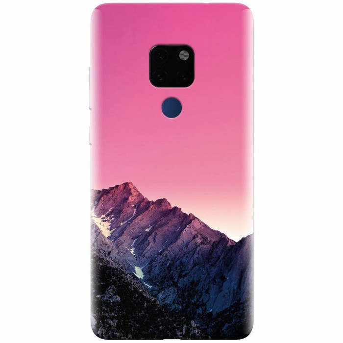 Husa silicon pentru Huawei Mate 20, Mountain Peak Pink Gradient Effect