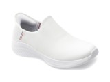 Pantofi sport SKECHERS albi, ULTRA FLEX 3.0, din piele naturala