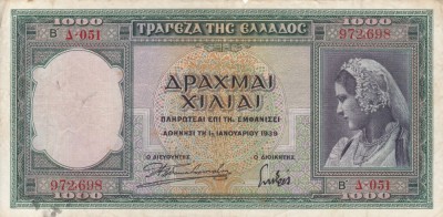 GRECIA 1.000 drahme 1939 VF!!! foto