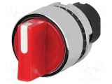 Comutator rotativ EAO 22mm Poz.i stabil 2 roșu IP65 proeminent
