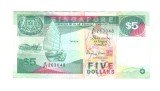 Bancnota Singapore 5 dollars/dolari 1997 Harrison and Sons, circulata, stare buna
