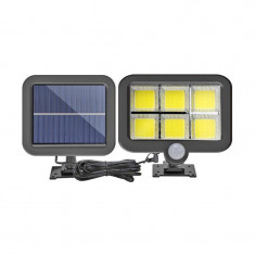 Proiector LED cu panou solar, 40W, senzor de miscare foto