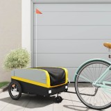 Remorcă pentru biciclete, negru și galben, 45 kg, fier