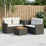 Cumpara ieftin Set de canapea 6 buc. Negru si Alb crem 55 x 55 x 37 cm
