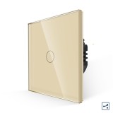 &Icirc;ntrerupător touch simplu Luxion LXD-MT-A102G-G, cap scară/cruce, auriu
