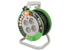 Prelungitor Alimentare Bobinat 4 Prize Negru PVC 3x1,5mm2