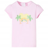 Tricou pentru copii, roz deschis, 104, vidaXL