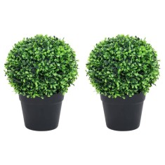 Plante artificiale cimișir cu ghiveci, 2 buc. verde 37 cm minge