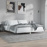 VidaXL Cadru de pat, alb extralucios, 200x200 cm, lemn prelucrat