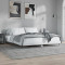 Cadru de pat, alb extralucios, 200x200 cm, lemn prelucrat GartenMobel Dekor