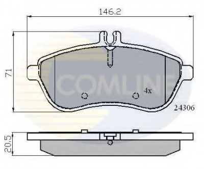 Set placute frana,frana disc MERCEDES C-CLASS (W204) (2007 - 2014) COMLINE CBP01786 foto