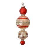 Cumpara ieftin Set 2 ornamente brad Craciun sticla rosie aurie 6x17 cm