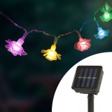 Instalatie de pom cu &icirc;ncarcare solara LED - floare - 2,3 m - 20 LED - multicolore Best CarHome