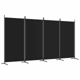 Cumpara ieftin Paravan de camera cu 4 panouri, negru, 346x180 cm, textil