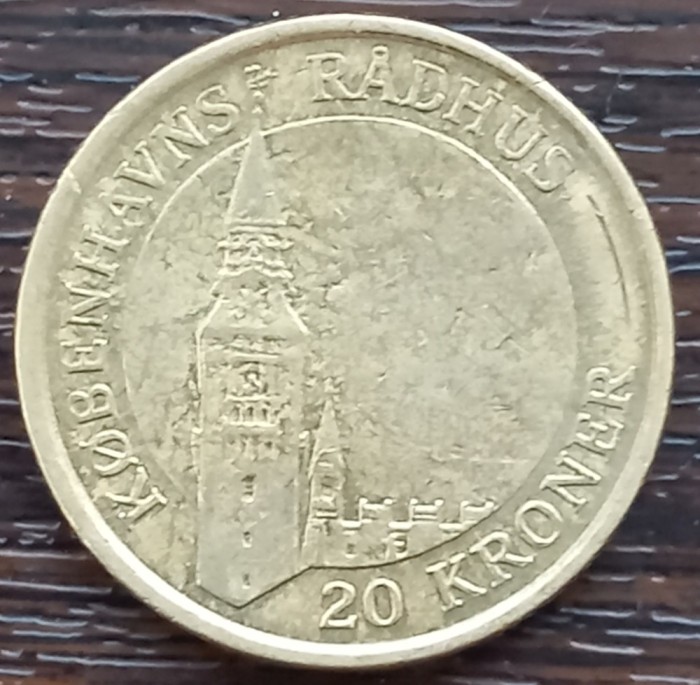 (M1433) MONEDA DANEMARCA - 20 KRONER 2007, SERIA TURNURI - KOBENHAVENS RADHUS