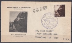 ROMANIA 1952 LP 294 ZIUA FEROVIARILOR LP 325 PLANUL CINCINAL SUPRATIPAR 35 BANI/3 LEI SI 1 LEU/35 LEI IN BLOC DE 4 TIMBRE/PLIC