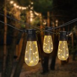 Ghirlanda luminoasa decorativa pentru exterior, alimentare la priza, 20 metri, 20 becuri LED cu iluminare calda 3000K, IP44 Household NewTrend