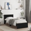 VidaXL Cadru de pat cu tăblie, negru, 90x200 cm, lemn prelucrat 838625