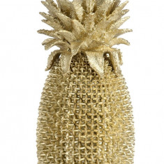 Decoratiune Surabaya Ananas, Bizzotto, 24.5 x 24 x 49.5 cm, polirasina, auriu