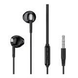 Casti audio cu microfon XO EP52, Control pe fir, mini Jack 3.5, Lungime cablu 1.2m, Negru