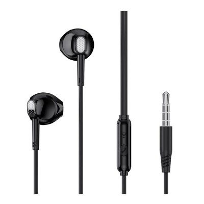 Casti audio cu microfon XO EP52, Control pe fir, mini Jack 3.5, Lungime cablu 1.2m, Negru foto