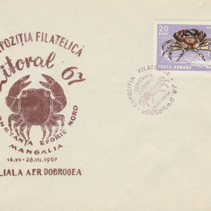 1967 Expozitia filatelica LITORAL '67, plic cu stampila speciala AFR Dobrogea