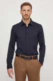 BOSS cămașă bărbați, culoarea bleumarin, cu guler clasic, slim 50490393