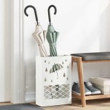 VidaXL Suport de umbrelă alb - 28x12x41 cm, din oțel