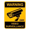 Autocolant Supraveghere Video, PVC, 14x18cm, Galben/Negru, Oem
