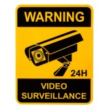 Autocolant Supraveghere Video, PVC, 14x18cm, Galben/Negru, Oem