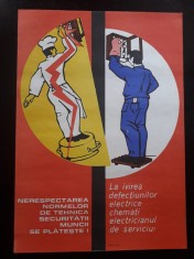 HST Afi? pe hartie protec?ia muncii Romania comunista foto