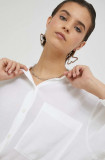 Abercrombie &amp; Fitch camasa femei, culoarea alb, cu guler clasic, relaxed
