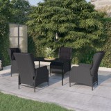 VidaXL Set mobilier pentru grădină, 5 piese, gri &icirc;nchis