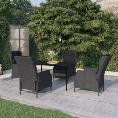 vidaXL Set mobilier pentru grădină, 5 piese, gri &amp;icirc;nchis 3099657 foto