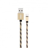 Cablu de date XO-NB10 USB la MicroUSB, 2.4A, 1m, Gold Blister