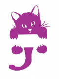Cumpara ieftin Sticker decorativ pentru intrerupator, Pisica, Mov inchis,11.5 cm, S1018ST-9, Oem