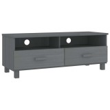 Cumpara ieftin Dulap TV &bdquo;HAMAR&rdquo;, gri inchis, 106x40x40 cm, lemn masiv de pin