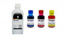 Pachet flacon refill cerneala Ink-Mate 1300ml T6M19AE (907XL) negru 1000ml T6M03AE (903XL) cyan T6M07AE (903XL) magenta T6M11AE (903XL) galben 100ml c foto