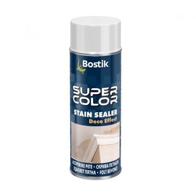 Vopsea spray acoperire pete pereti Bostik Super Color alb mat interior 400 ml foto