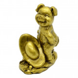 Statueta feng shui porc auriu din rasina 7cm model 2, Stonemania Bijou