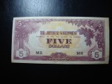 MALAYA / OCUPATIE JAPONEZA 5 DOLARI 1942 XF