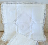 Set 2 Fete de perna, Vintage din bumbac cu bordura si insertii de dantela croset