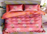 Cumpara ieftin Lenjerie de pat matrimonial cu husa elastic pat si fata perna patrata, Miami, bumbac mercerizat, multicolor