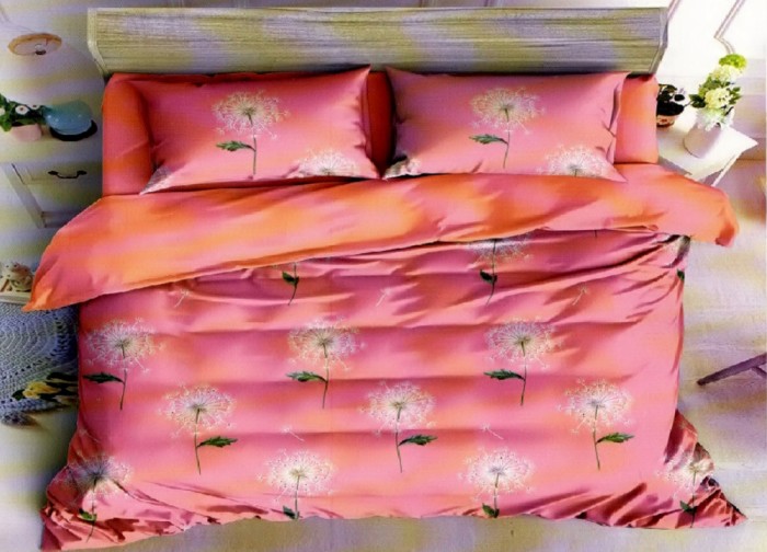 Lenjerie de pat pentru o persoana cu husa elastic pat si fata perna dreptunghiulara, Miami, bumbac mercerizat, multicolor