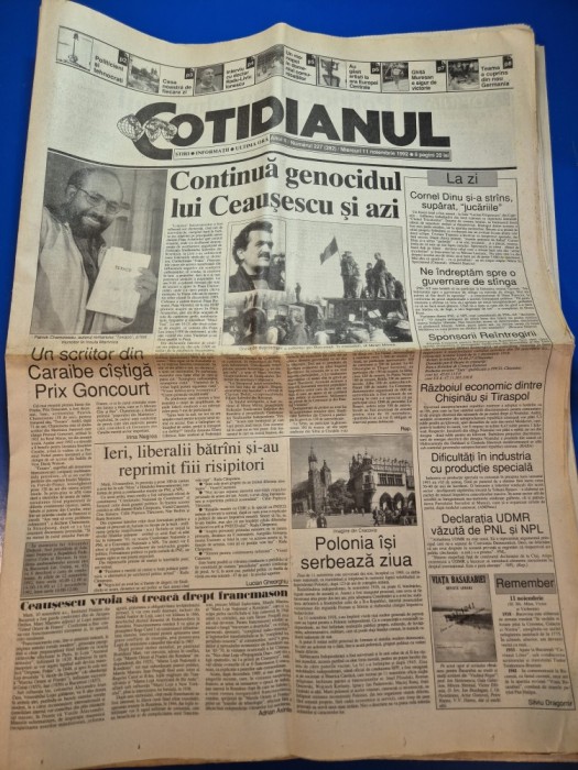 ziarul cotidianul 11 noiembrie 1992- articolul - ghita muresan